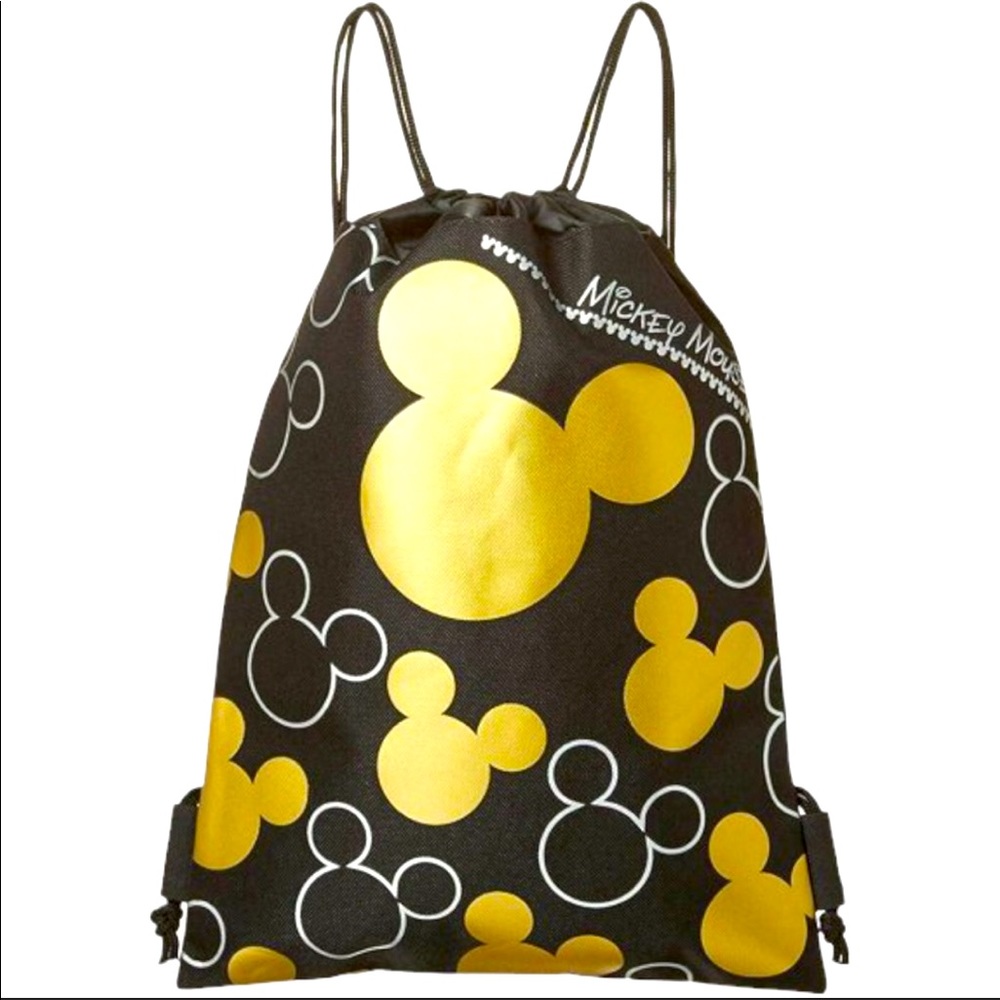 Nwot Disney Mickey Mouse Drawstring Backpack In G… - image 1